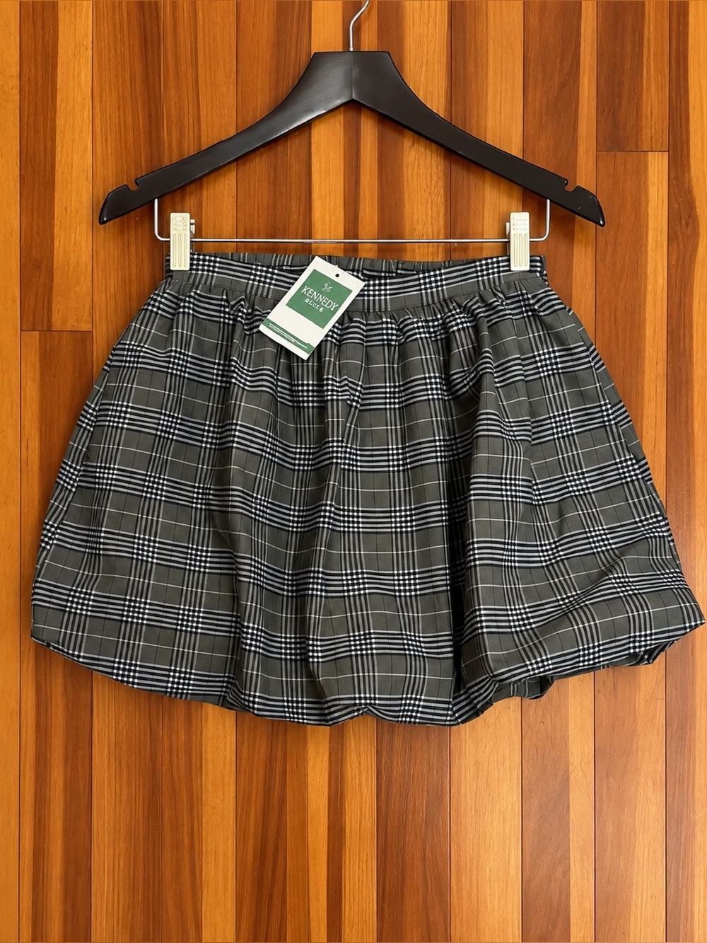NWT Pants Store Plaid Bubble Mini Skirt Size S